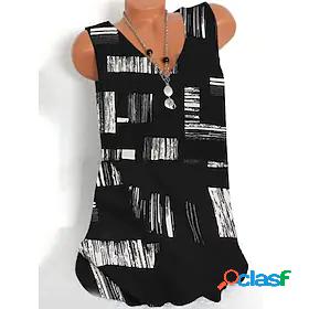 Womens Tank Top Camis Geometric Geometric V Neck Print