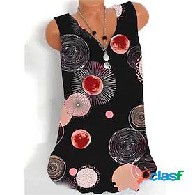 Womens Tank Top Camis Polka Dot Graphic V Neck Print Casual