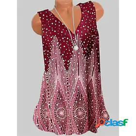 Womens Tank Top Camis Polka Dot Graphic V Neck Print Casual