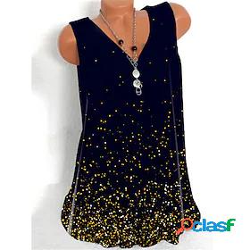 Womens Tank Top Camis Polka Dot V Neck Print Casual