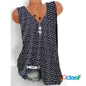 Womens Tank Top Camis Polka Dot V Neck Print Casual