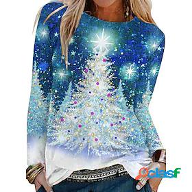 Women's Weekend T shirt Tee Floral Painting Long Sleeve