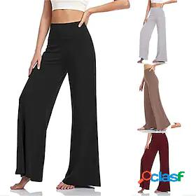 Womens Yoga Pants High Waist Bottoms Wide Leg Quick Dry