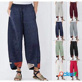 Womens Yoga Pants High Waist Pants Bottoms Harem Pocket