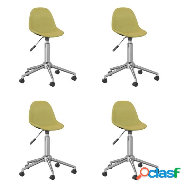 vidaXL 3086057 Swivel Dining Chairs 4 pcs Green Fabric