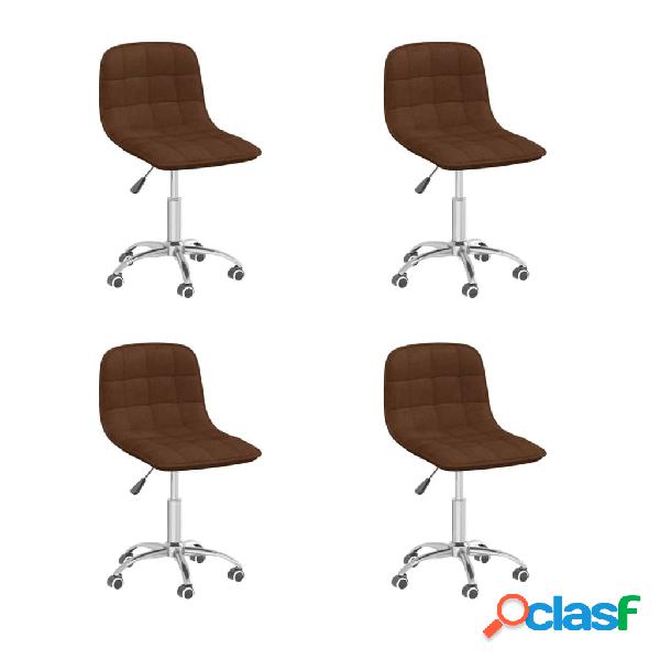 vidaXL 3086721 Swivel Dining Chairs 4 pcs Brown Fabric