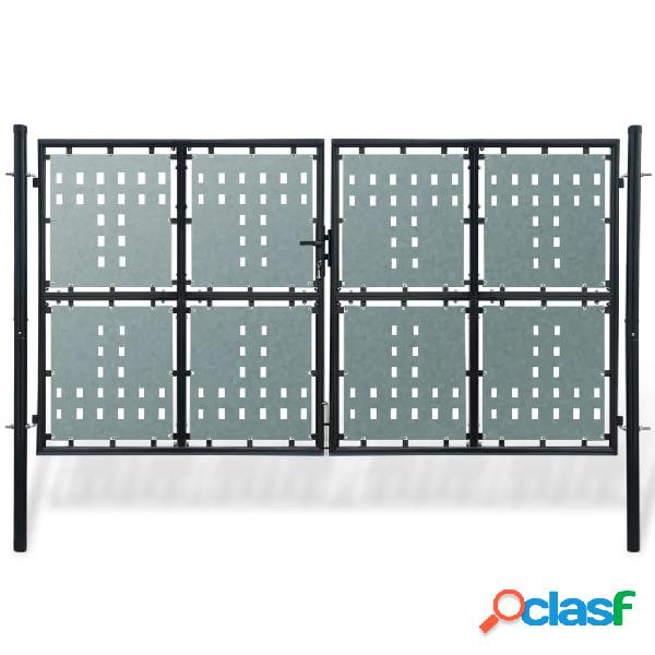 vidaXL Cancello per Recinzione Singolo Nero 300 x 225 cm