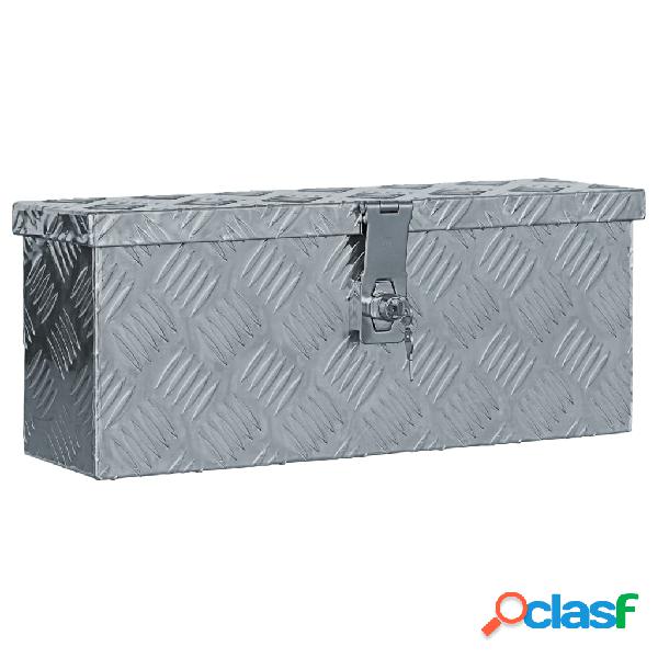 vidaXL Cassetta in Alluminio 48,5x14x20 cm Argento