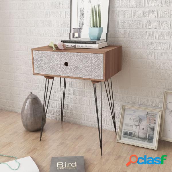 vidaXL Comodini con Cassetto 2 pz Marrone