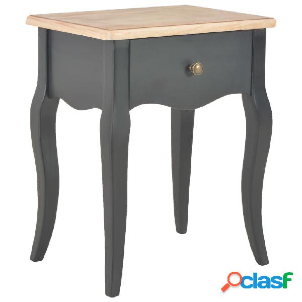 vidaXL Comodino Nero e Marrone 40x30x50 cm in Legno Massello