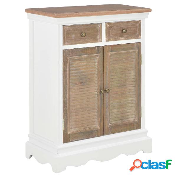 vidaXL Credenza Bianca 60x30x80 cm in Legno Massello