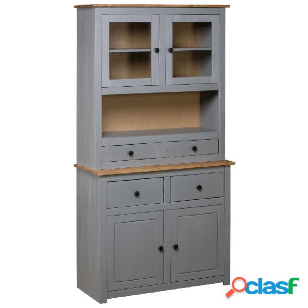 vidaXL Credenza Grigia 93x40,5x180 cm in Massello di Pino
