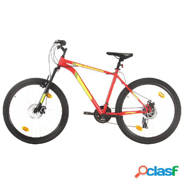 vidaXL Mountain Bike 21 Speed 27,5" Ruote 42 cm Rosso