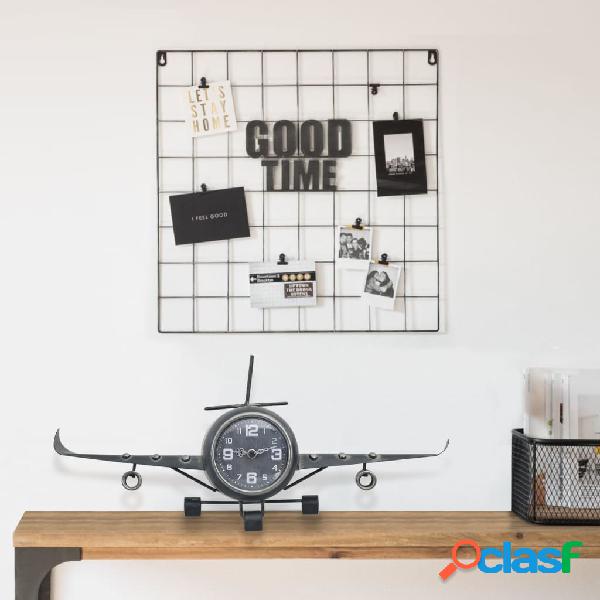 vidaXL Orologio Design Aereo Grigio 41x8x17 cm in Metallo