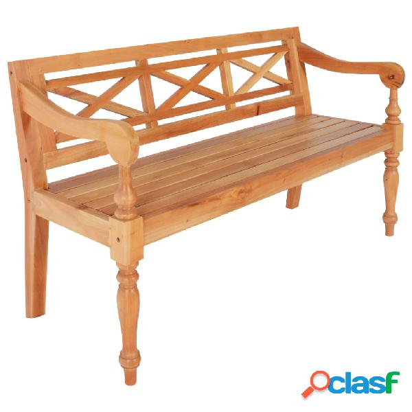 vidaXL Panca Batavia 123 cm in Legno Massello di Mogano