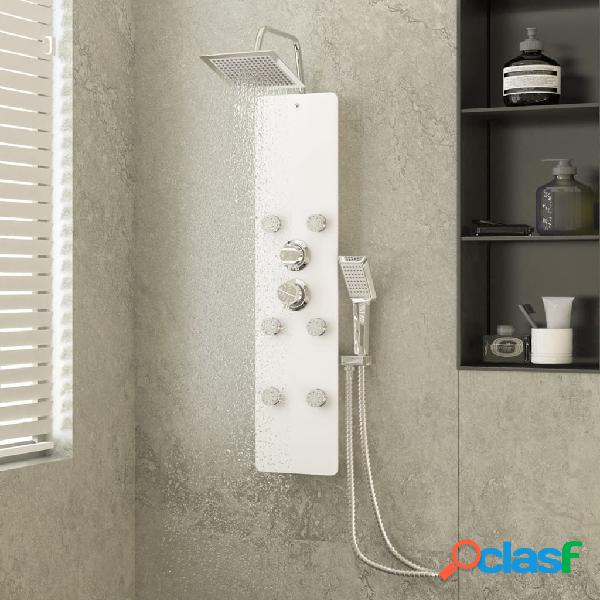 vidaXL Pannello Doccia in Vetro 25x47,5x130 cm Bianco