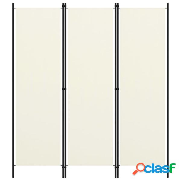 vidaXL Paravento a 3 Pannelli Bianco Crema 150x180 cm