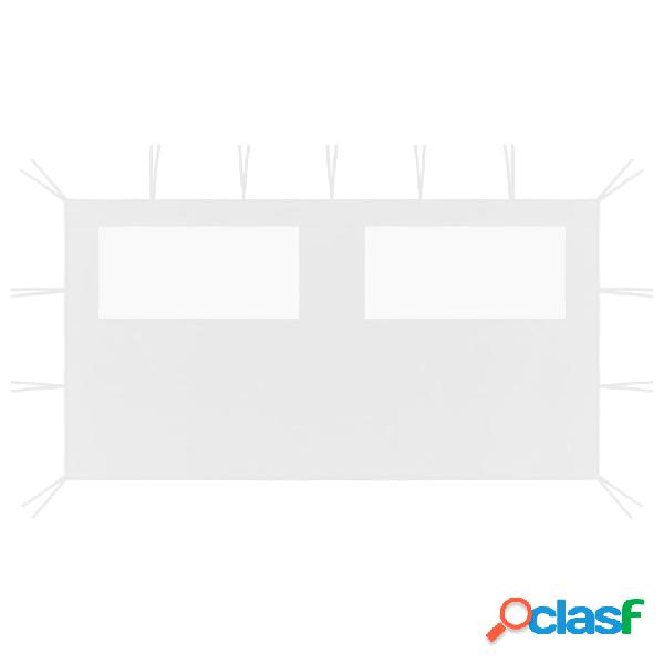 vidaXL Parete con Finestre per Gazebo 4x2 m Bianca