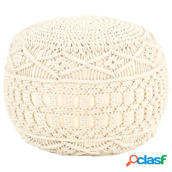 vidaXL Pouf Lavorato a Mano in Macramé 45x30 cm in Cotone