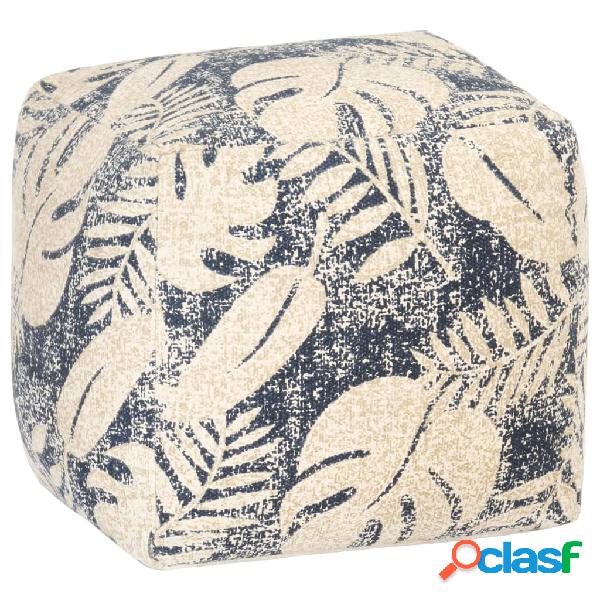 vidaXL Pouf con Motivo Stampato Beige e Nero 45x45x45 cm in