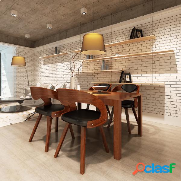 vidaXL Sedie da Pranzo 4 pz Marroni in Legno Curvo e