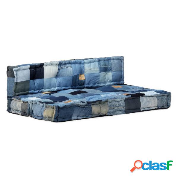 vidaXL Set Cuscini per Divano in Pallet 2 pz Patchwork in