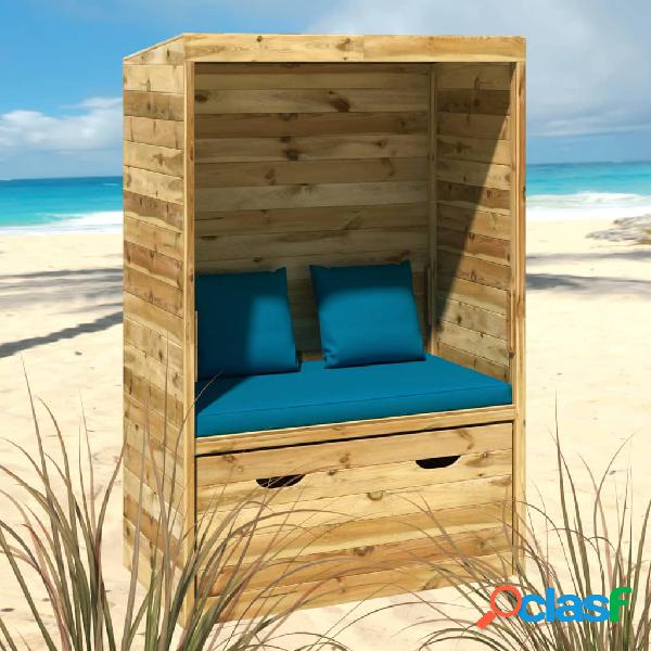 vidaXL Strandkorb con Cassetto 112x60x168 cm in Legno