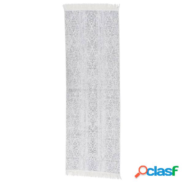 vidaXL Tappeto Grigio Chiaro 80x300 cm in Cotone