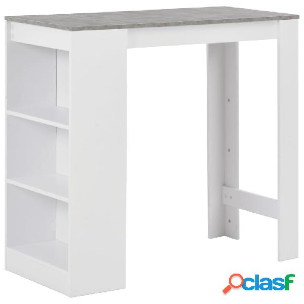 vidaXL Tavolo da Bar con Ripiano Bianco 110x50x103 cm