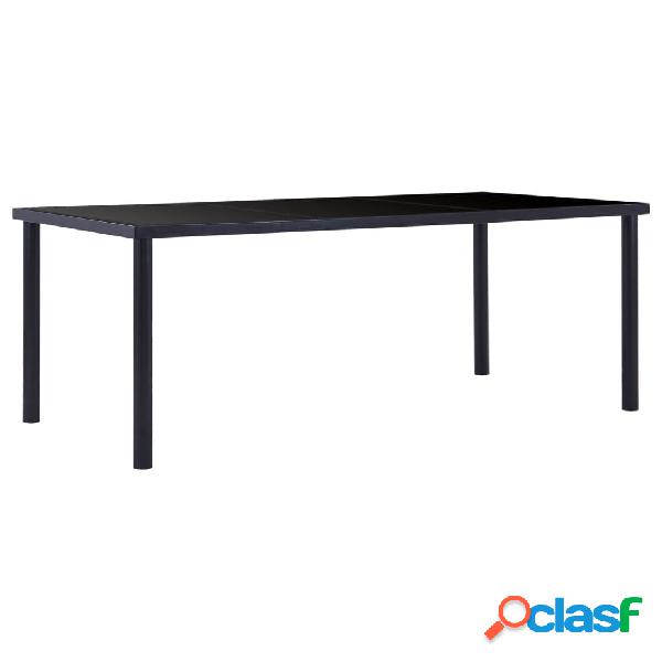 vidaXL Tavolo da Pranzo Nero 200x100x75 cm in Vetro