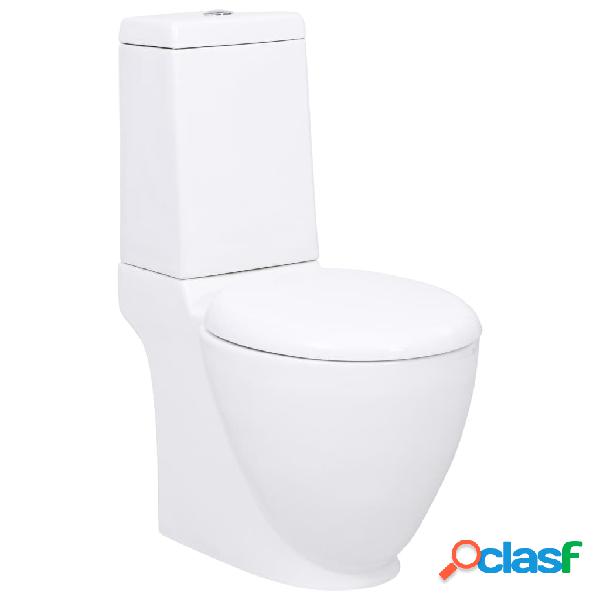 vidaXL Vaso WC in Ceramica Base con Scarico Dietro Bianco