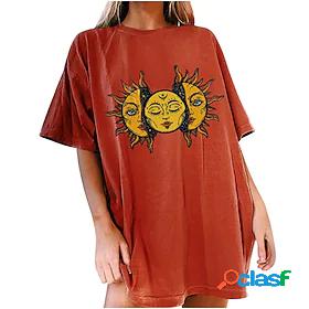 womens moon and sun tshirt oversized vintage graphic t-shirt