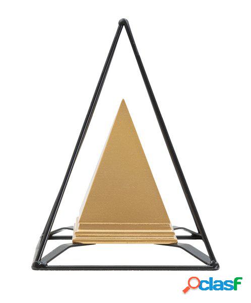 Statuetta Decorativa Soprammobile Doppia Piramide Oro
