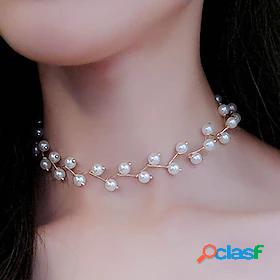 1pc Necklace For Pearl Womens Daily Formal White Alloy