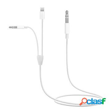 2 in 1 3.5mm AUX Audio Cable MH030 - iOS, Android - White