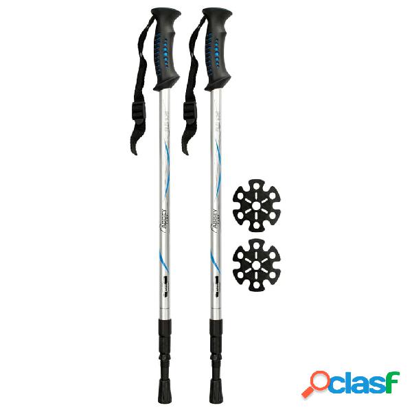 Abbey Bastoni Telescopici Trekking 2 pz Alluminio Argento