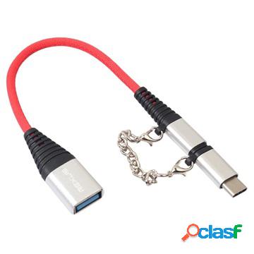 Adattatore Cavo Rexus 2-in-1 USB 2.0 / USB-C e MicroUSB OTG