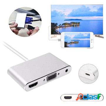 Adattatore Lightning / HDMI, VGA, Audio, MicroUSB - iPhone,