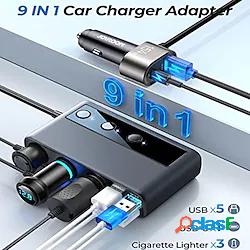 Adattatore per caricabatterie per auto 9 in 1 splitter per