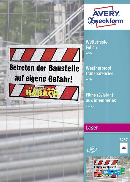 Avery-Zweckform 3487 Pellicola resistente alle intemperie