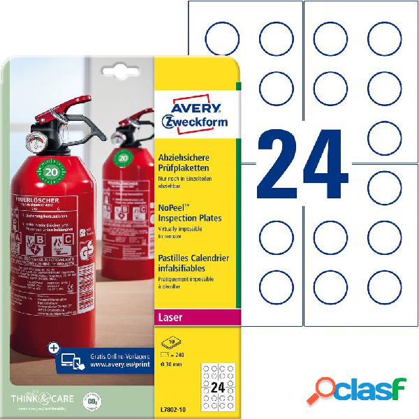 Avery-Zweckform L7802-10 Bianco 240 pz.