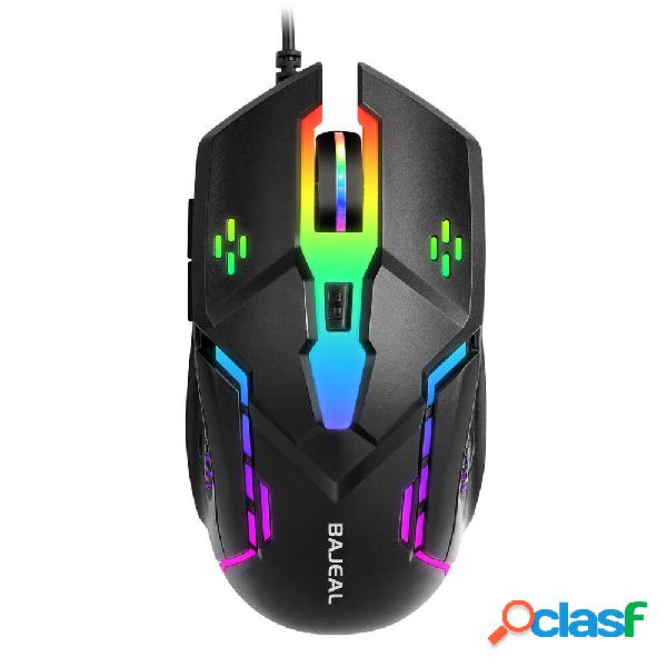 BAJEAL D2 Mouse cablato a 6 pulsanti regolabile 1200-3200
