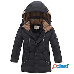 Bambino Da ragazzo Cappotto Manica lunga Nero Verde militare