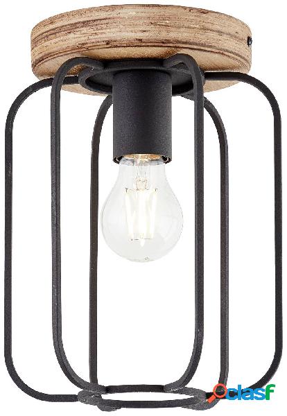 Brilliant 99500/66 Tosh Plafoniera E27 Legno (scuro), Nero