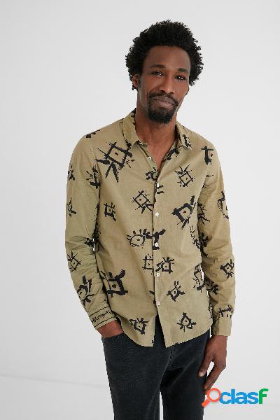 Camicia in cotone stampata - GREEN - S