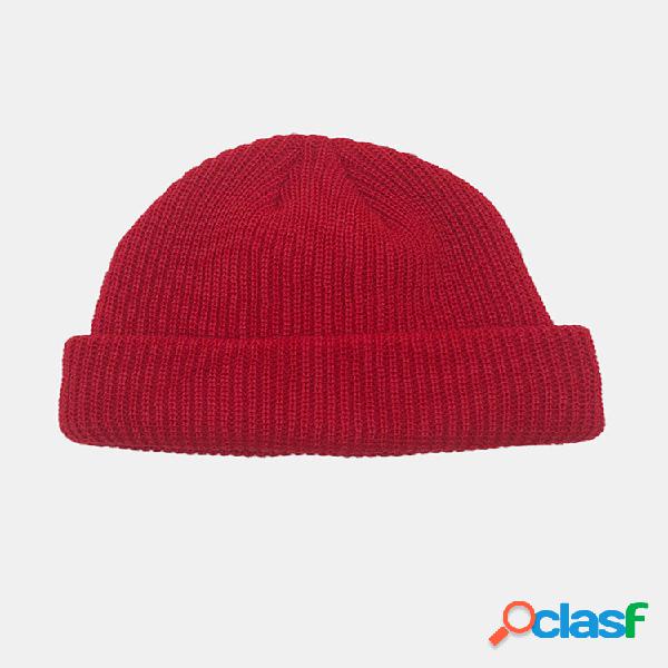 Cappelli unisex in tinta unita in lana lavorata a maglia con