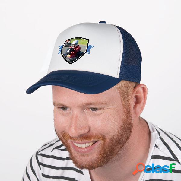 Cappellino con Visiera Personalizzato - blu / bianco