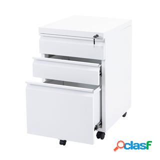 Cassettiera con Ruote FOLDER, 3 Cassetti, 40x50x64cm, Bianco