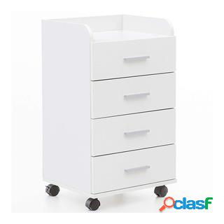 Cassettiera con Ruote MAVERY, 4 Cassetti, 40x70,5x33cm,