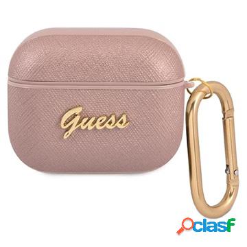 Cover Guess Saffiano Script per AirPods 3 - Rosa
